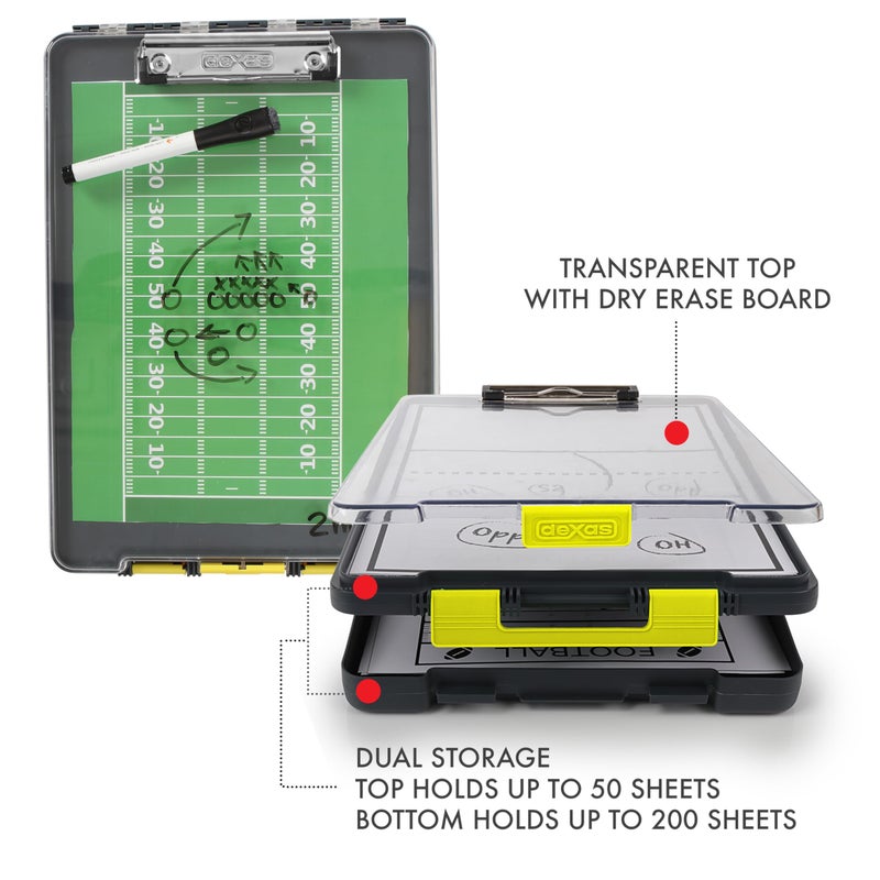 Dexas Clearview Clipcase Clipboard, 13.75 x 9.5 in, Gray/Yellow. See Papers Clearly Outdoors, Stay Organized and Dry. Ideal for Coaching, Teaching, homeschooling, Art, Trades, and Medical pros. - Image 5